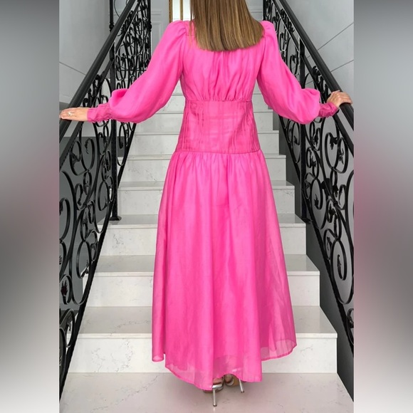 Pink long sleeve maxi dress - Picture 3 of 3
